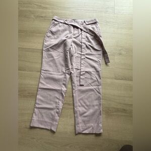 Banana Republic Mauve Pink Tie-Waist Straight Leg Trousers (Size 4P)
